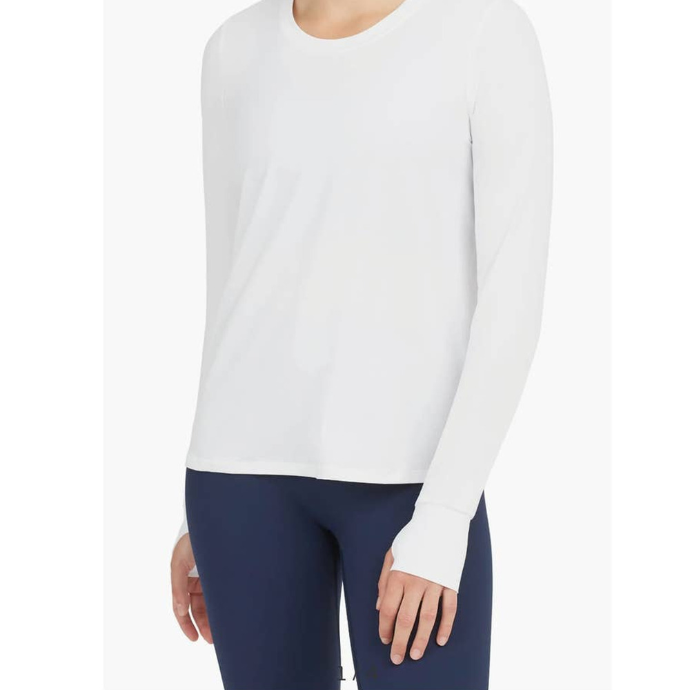 NWT Spanx soft spot wrap back long sleeve t-shirt - LARGE - white - LARGE